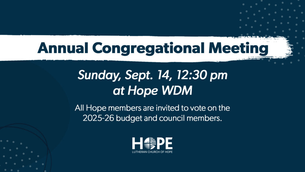 Annual Congregational Meeting at WDM H