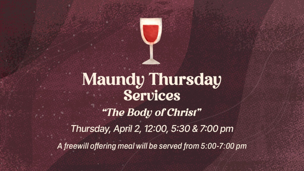 Maundy Thursday Service times H 1